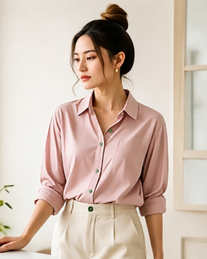 VORAN VIVIENNE™ Premium Button Long Sleeve Essential Shirt